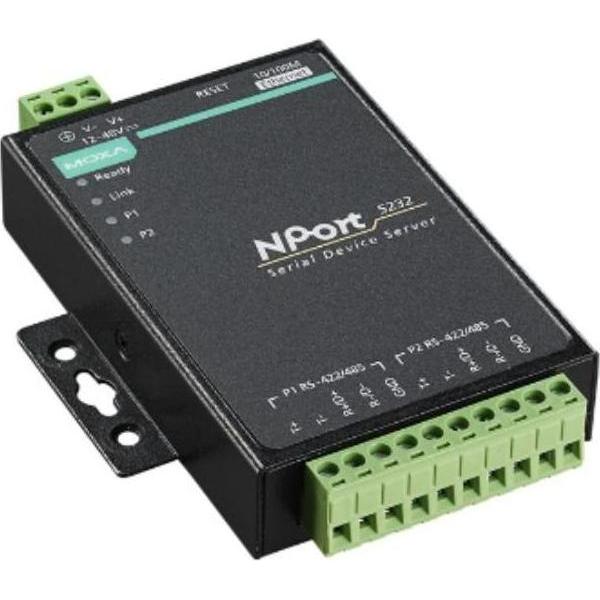 Moxa 2-Port RS-422485 Device Server mit 2 kV optischer Isolierung, mit Adapter, -40 bis, Convertitore