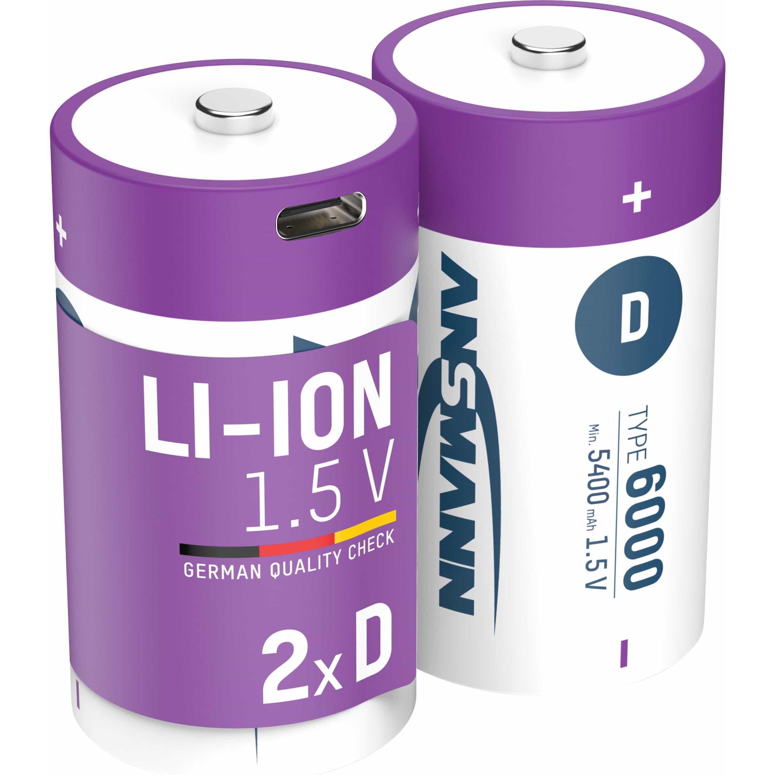 Thumbnail - Ansmann Premium Rechargeable (2 Stk., D, 6000 mAh), Batterien + Akkus