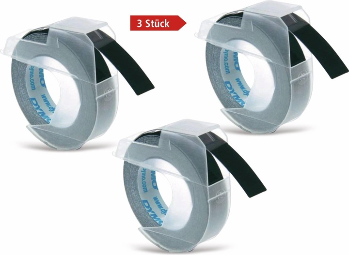 Produktbild Dymo Prägeband 3D (0.90 cm, Schwarz)
