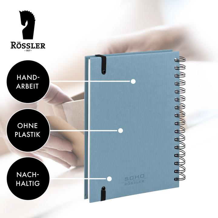 Actual product image Rössler Spiral notebook Soho denim (A5, Plain, Hardcover)