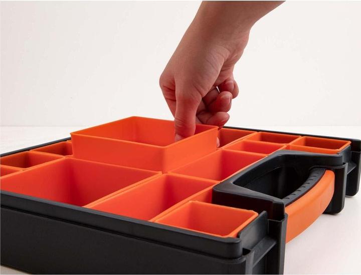 Produktbild Delock Sortimentskasten Orange / Schwarz 14 Fächer