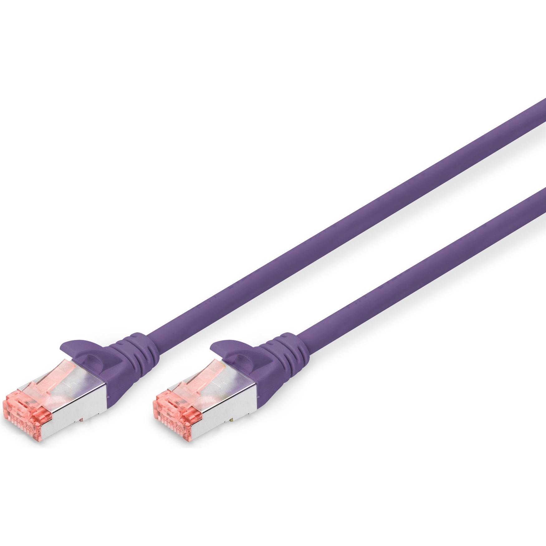 Digitus CAT 6 S-FTP Patchkabel Cu LSZH AWG 27/7 Länge 2 m Farbe Violett (S/FTP, CAT6, 2 m), Netzwerkkabel