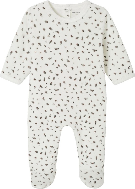 Actual product image Vertbaudet 2er-Pack Baby Samt-Strampler mit Recycling-Polyester, Blumen und Kragen (62)