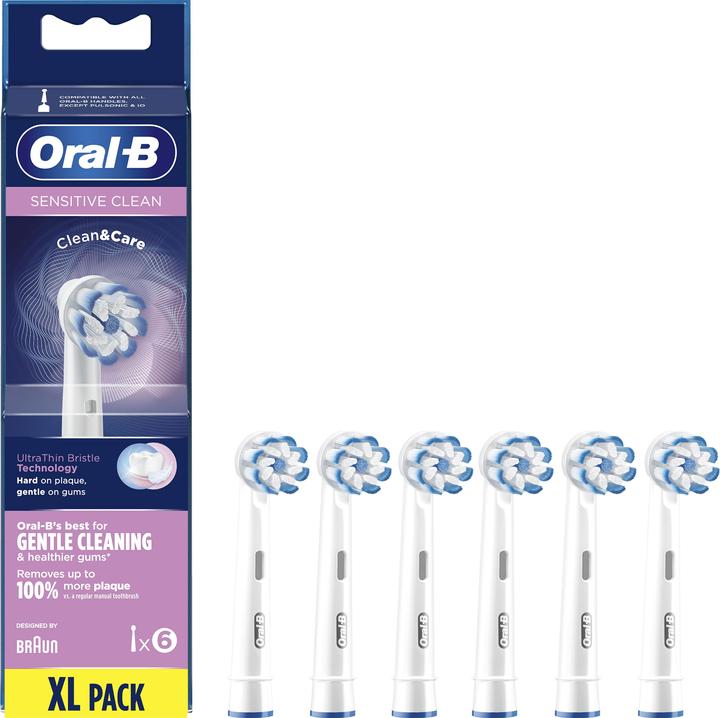 Produktbild Braun Oral-B Sensitive Clean 80339551, 6 pc(s), White, 33.3 g, Hungary, Oral-B, 6 pc(s) (6 x)