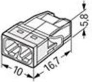 Produktbild Wago COMPACT-VERBINDUNGSKLEMME - FÜR EINDRÄHTIGE LEITER - max. 2.5 mm² - 2-LEITER - TRANSPARENTES GEHÄ...
