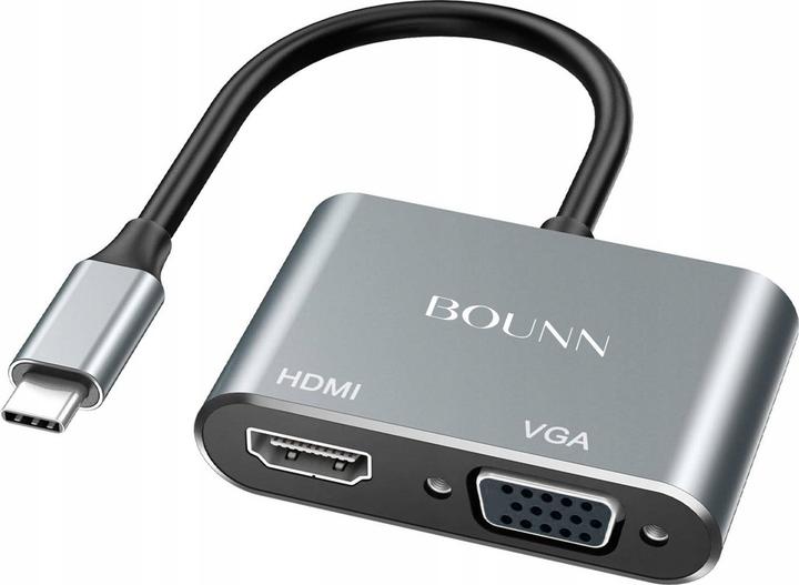 Produktbild Bounn Stacja/replikator Adapter TYPE C/HDMI 4k 30hz+VGA (HDMI, VGA)