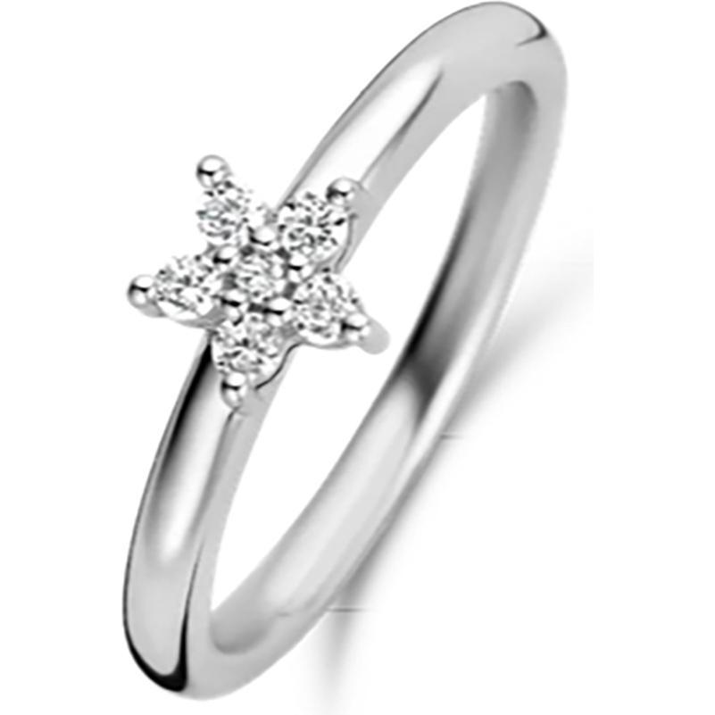 Ti Sento Milano, Ring, Ring Stern mit Zirkonia 12186ZI, (56, 925 Silber)