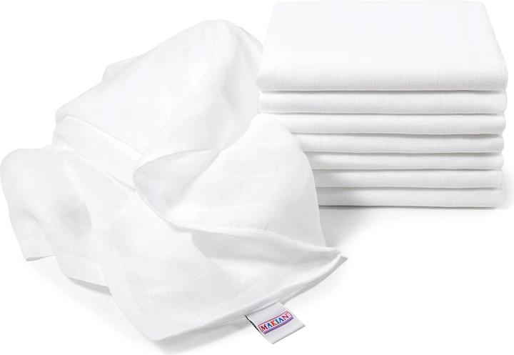 Produktbild Makian Moltontuch 8-er Set 70 x 70 cm, Weiss (70 cm, 70 cm)