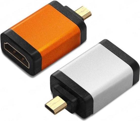 PremiumCord adaptér HDMI A - micro HDMI D (F/M), oranžová (HDMI, Micro HDMI)
