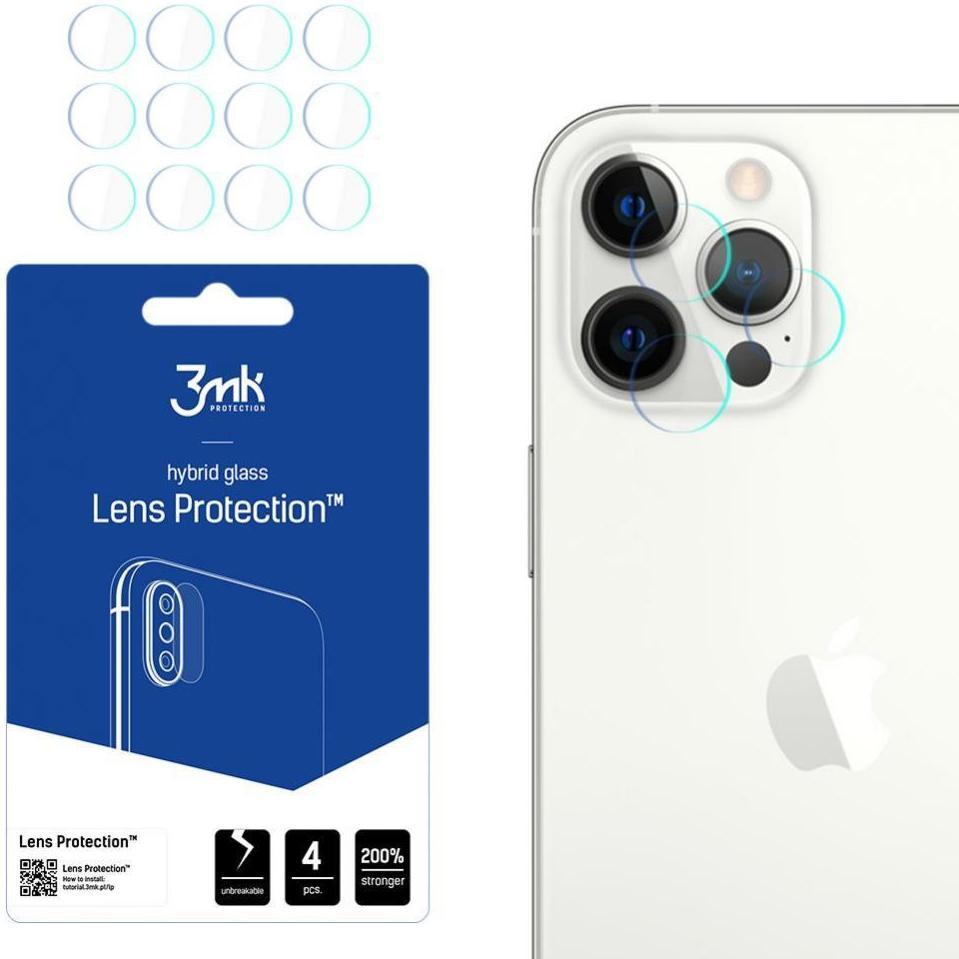 3MK hybrid glass Lens Protection for iPhone 12 Pro Max (1 pz., Apple iPhone 12 Pro Max), Pellicola protettiva smartphone, Trasparente