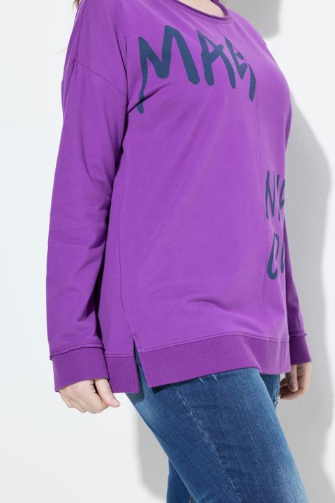 Image du produit Ulla Popken Sweat-shirt oversize avec message, col rond et manches longues (42, 44)