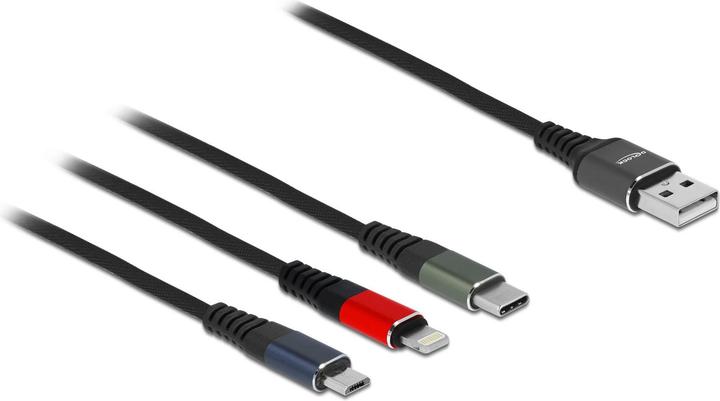 Actual product image Delock USB A - USB Micro B/Lightning/USB C (0.30 m, USB 2.0)