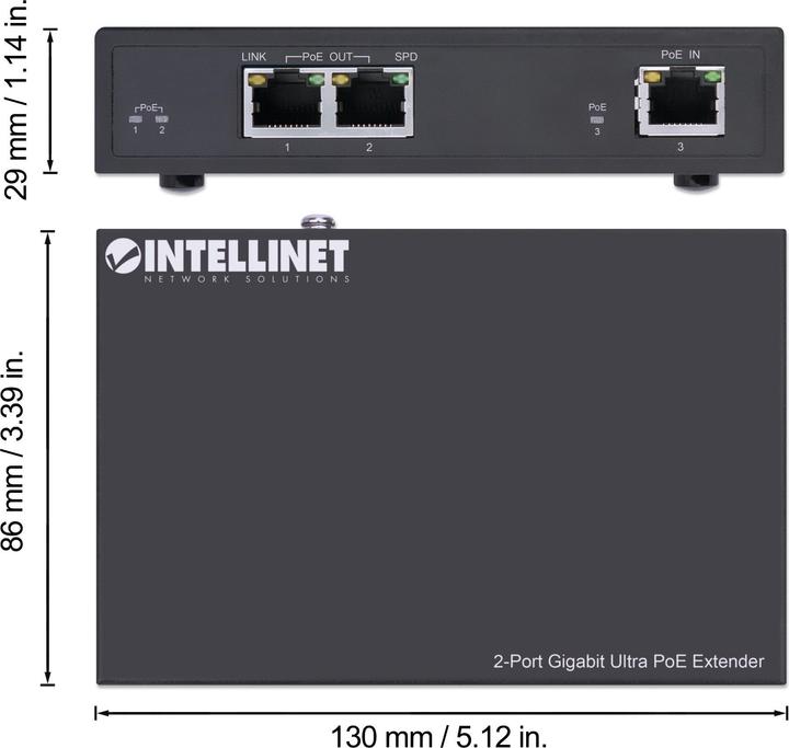Immagine prodotto Intellinet 2x RJ045, PoE (3 porte)