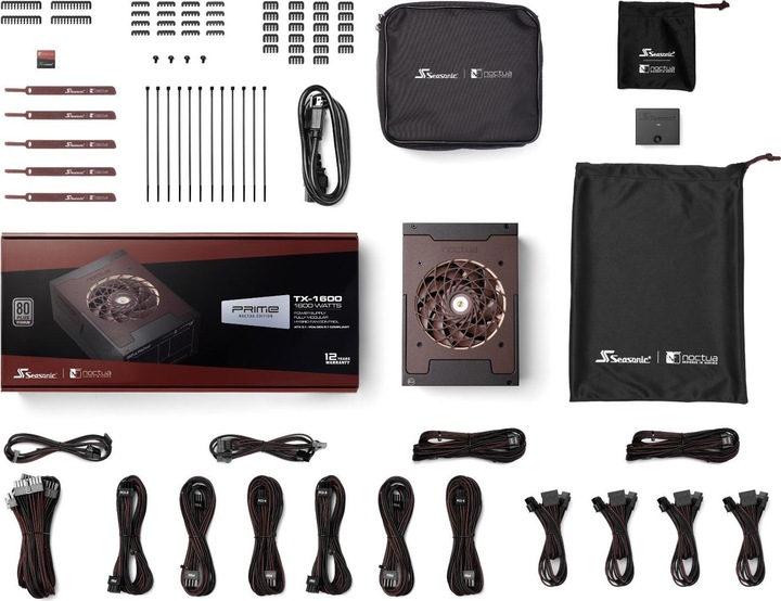 Produktbild Noctua PRIME TX-1600 Edition (schwarz, 2x 12VHPWR, 6x PCIe, Kabel-Management, 1600 Watt) (1600 W)