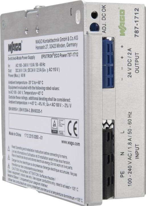 Image du produit Wago Alimentation sur rail DIN (DIN-Rail