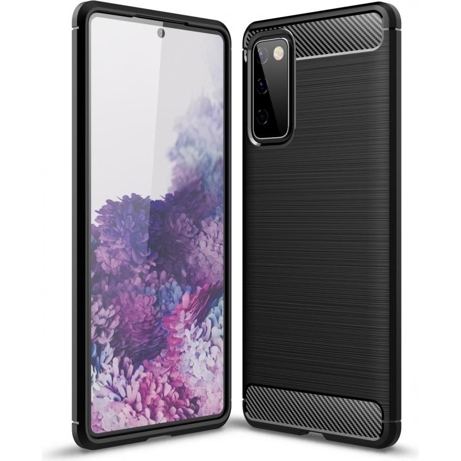 Screenguard Carbon Brushed Soft TPU Case (Samsung Galaxy S20 FE), Smartphone Hülle, Schwarz