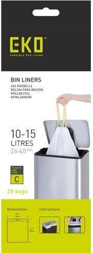 Productafbeelding Markenlos Afvalzakken Eko type C 10 - 15 L PE Wit (120 x, 25 l)