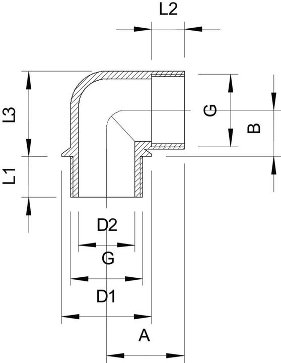 Actual product image OBO Bettermann OBO elbow connector