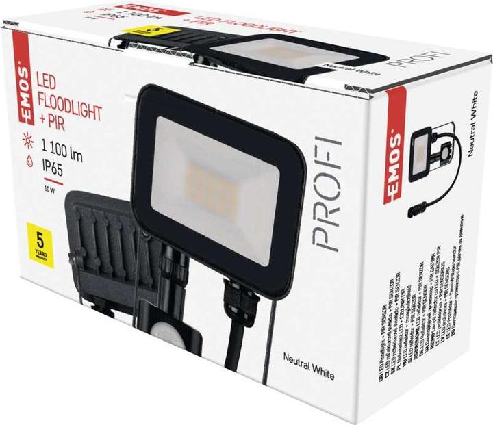 Produktbild Emos LED Flutlicht PROFI mit Bewegungsmelder, 10W neutralweiss (1100 lm, IP65)
