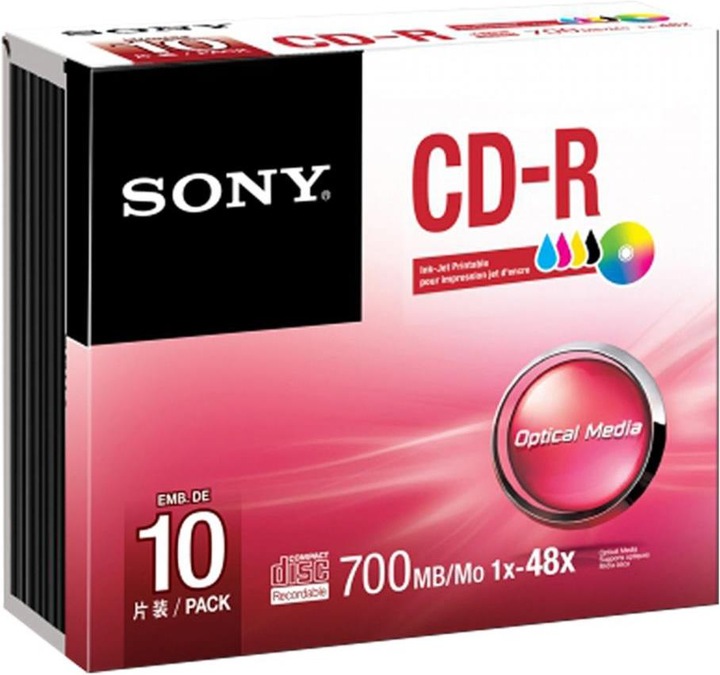 Produktbild Sony CD-R, 700MB, 48x, bedruckbar, Jewel Case (10 x)