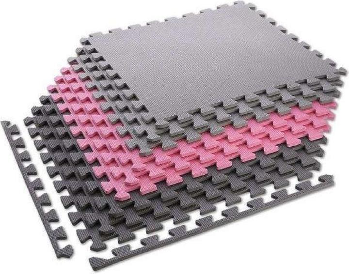 Actual product image One Folding mat for training HMS MP10 light grey-pink-dark grey, 60x60x1,0cm (9 pieces) (10 mm)