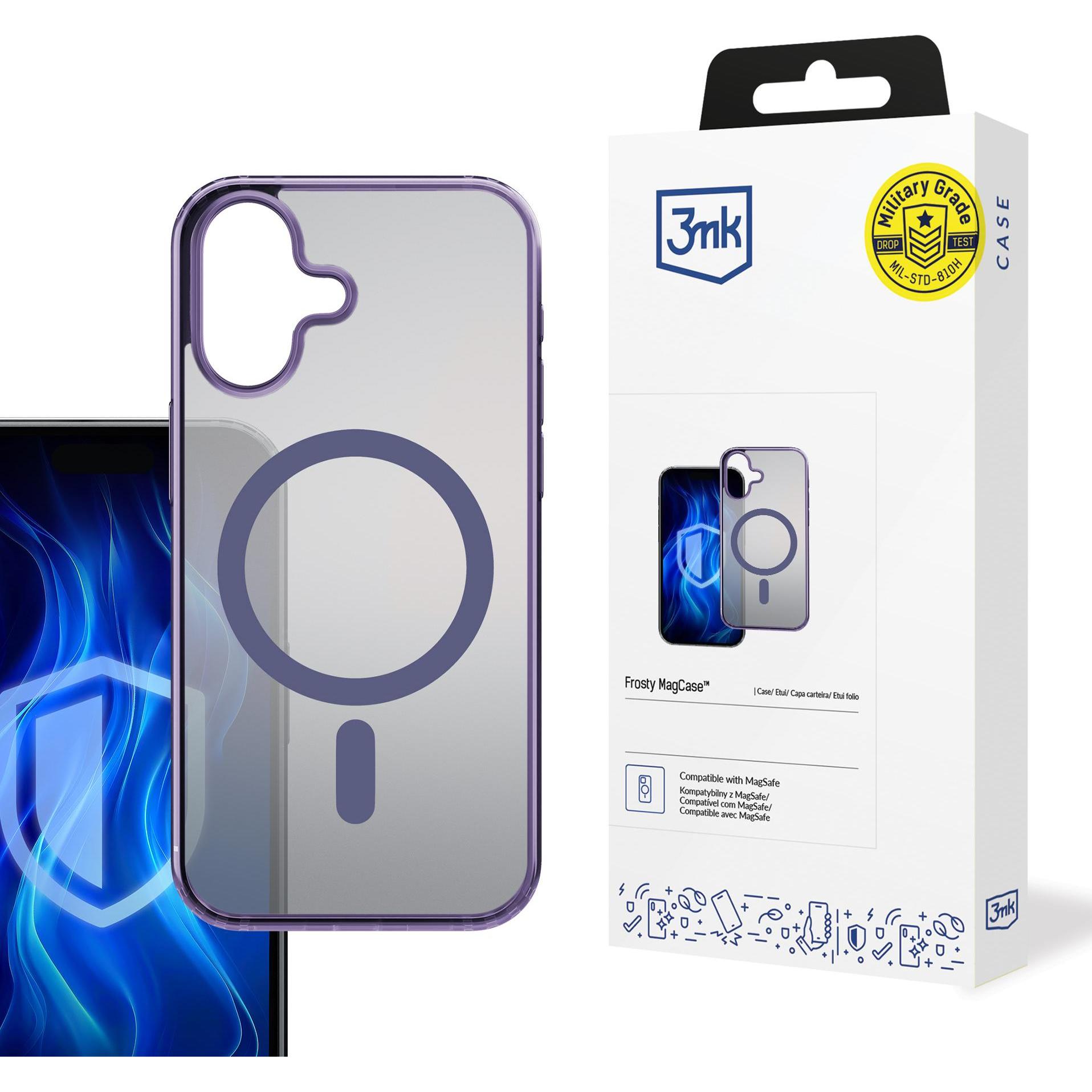 Thumbnail - 3MK Frosty MagCase iPhone 16 Plus fioletowy/purple (Apple iPhone 16 Plus), Smartphone Hülle, Violett