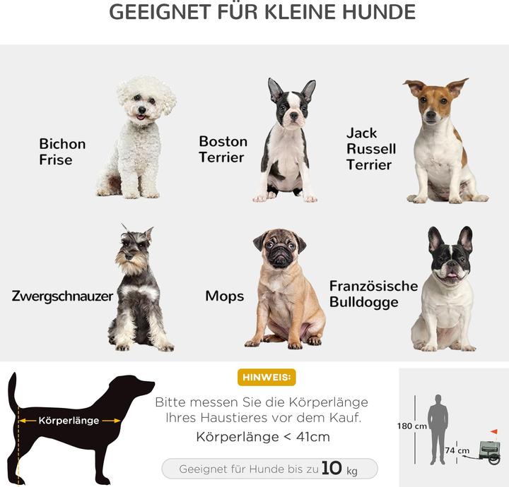 Produktbild PawHut Hundeanhänger Oxfordstoff, Stahl Grau