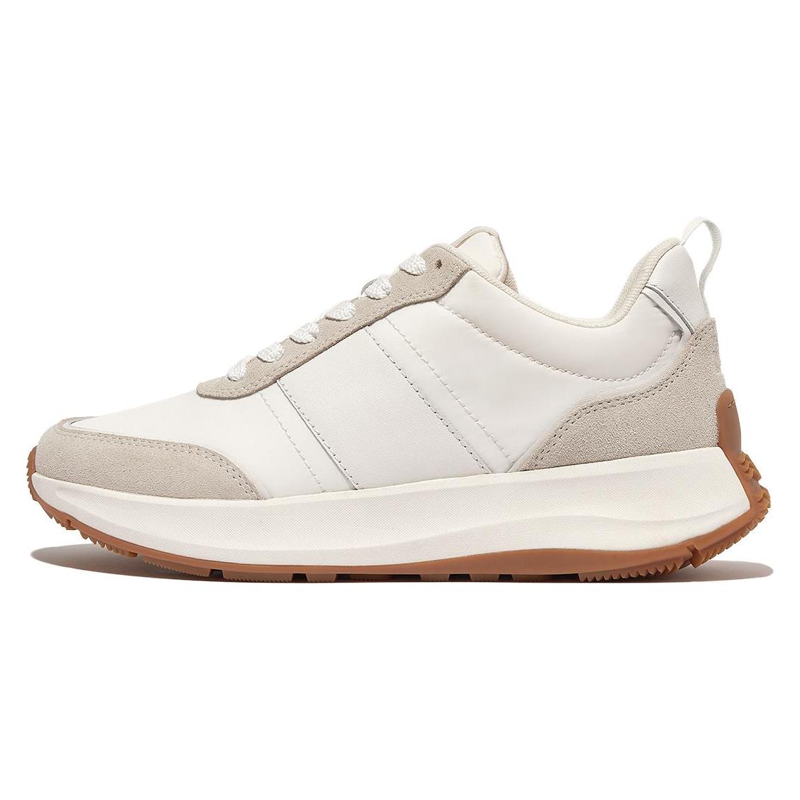Fitflop, Vrouwen, Sneakers, F-Mode Flow Sneaker - Nylon & Suede Mix Wit - Maat 42, Veelkleurig, Grijs, Wit, (42)