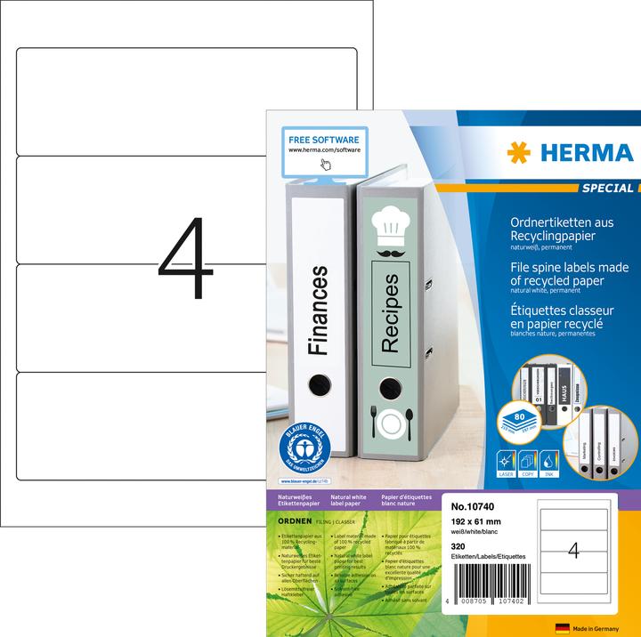 Actual product image HERMA Recycling folder labels A4