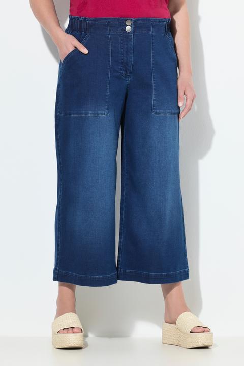 Produktbild Ulla Popken Jeans-Culotte Rose, weites Bein, Komfortbund, wadenlang (48)