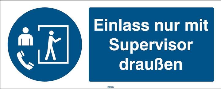Energielabel Brady ISO-veiligheidsbord - alleen toegang met supervisor buiten
