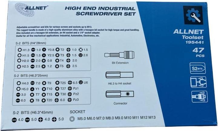 Actual product image Allnet Tools Screwdriver set, high-quality toolkit/tool 60 parts