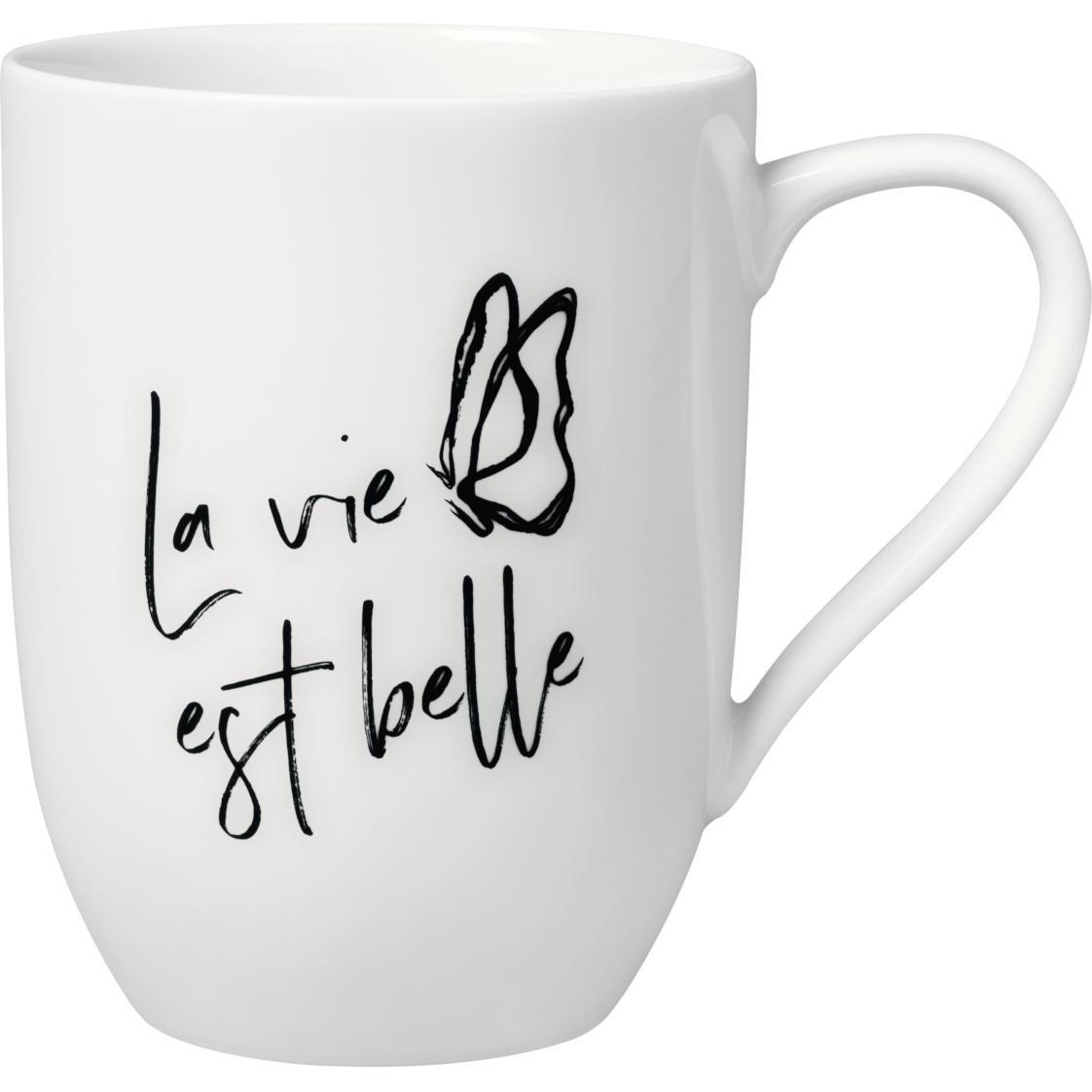 Villeroy & Boch, Tasse, Becher mit Henkel La vie est belle Statement (290 ml, 1 x)