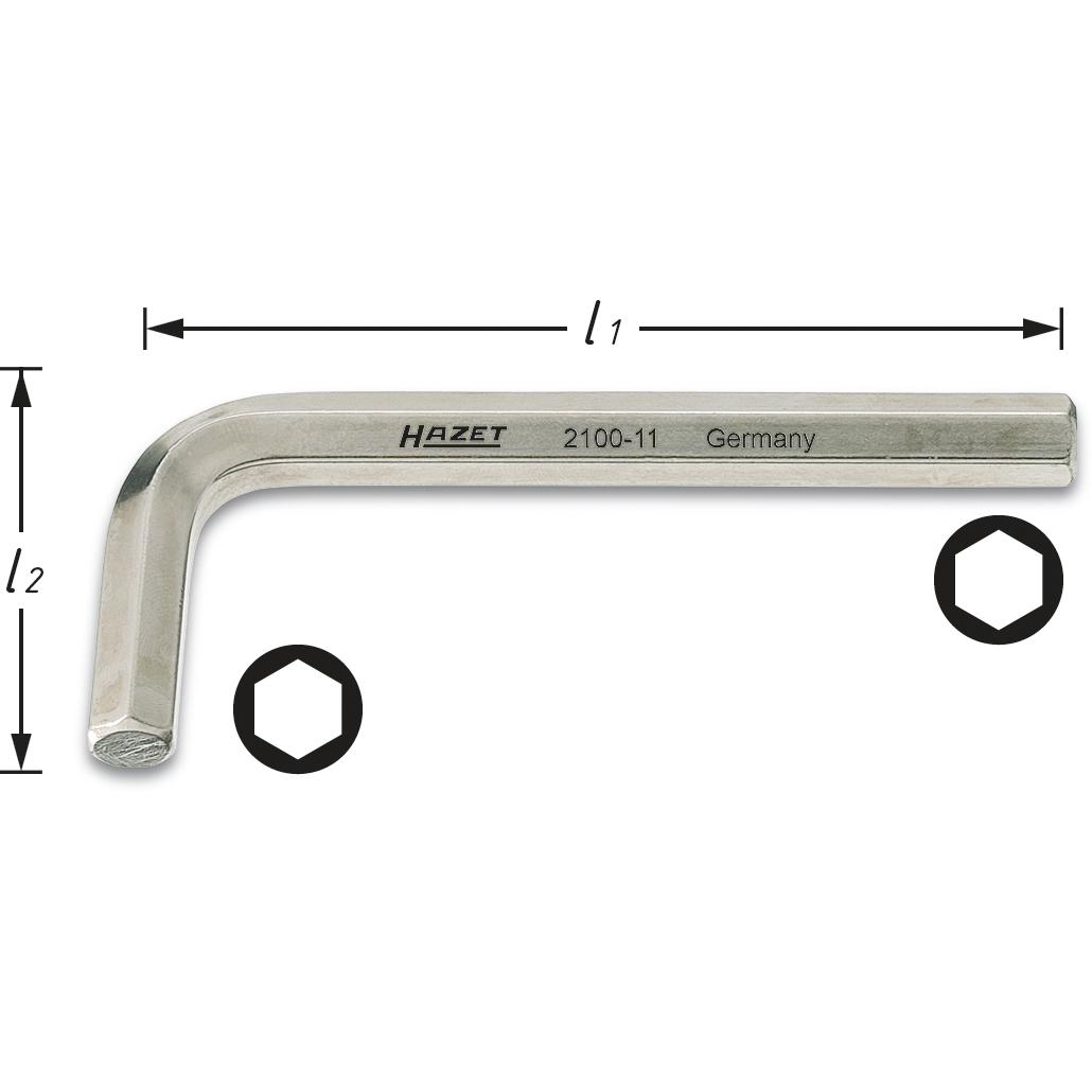 HAZET, Schraubenzieher, Winkelschraubendreher 2100-03 ∙ Innen Sechskant Profil ∙ 3 mm (Innensechskant)