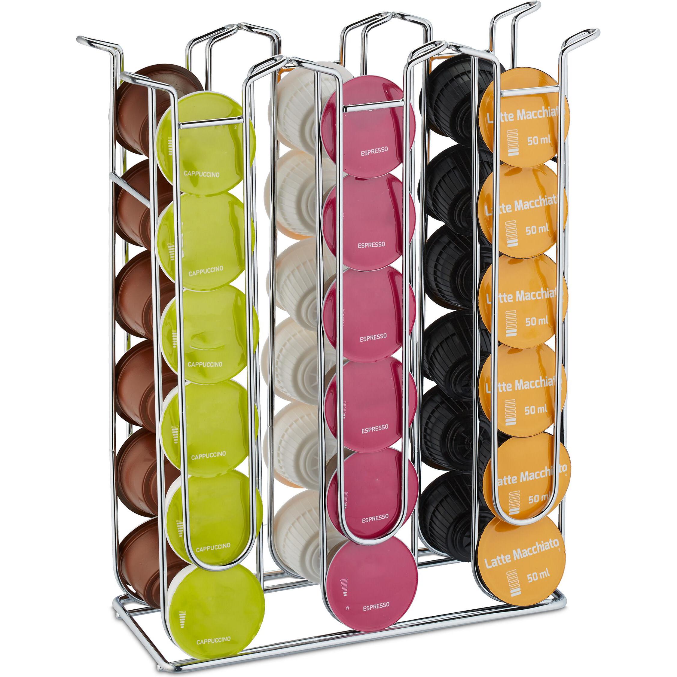 Relaxdays Kapselhalter, Zubehör Kaffeemaschinen, Silber