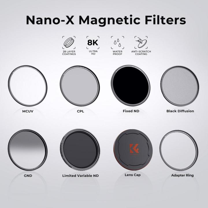 Actual product image K&F Concept Concept Magnetic lens filter kit CPL-ND-UV 55 mm (55 mm, UV filter)