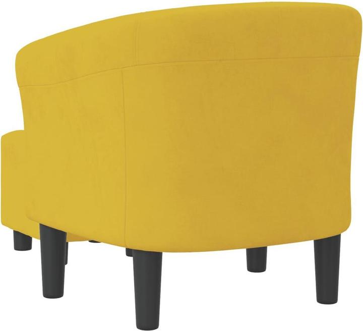 Produktbild vidaXL Clubsessel mit Fusshocker Gelb Samt,Farbe: Gelb,Material