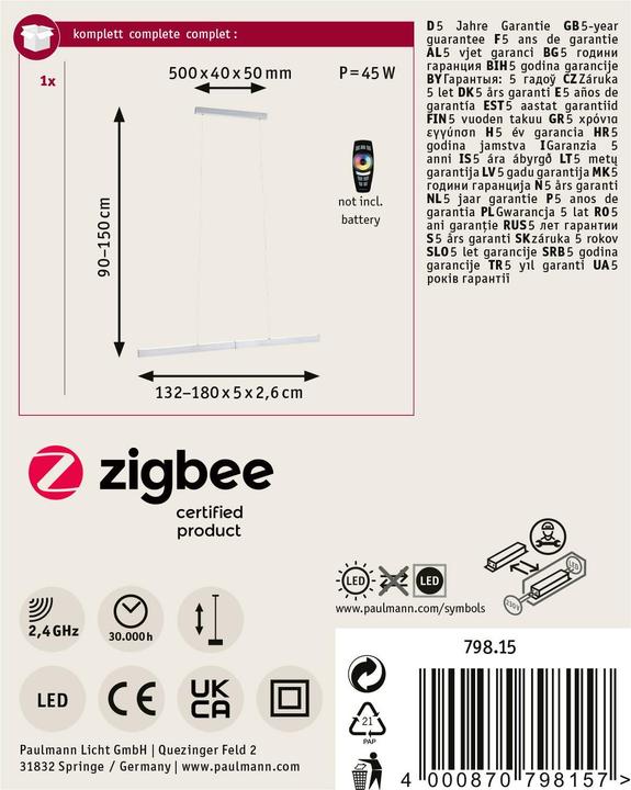 Actual product image Paulmann Aptare Zibee (2050 lm)