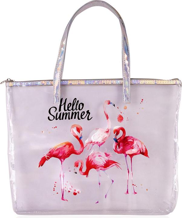 Image du produit Accentra Strandtasche / Shopper transparent mit tropischem Print