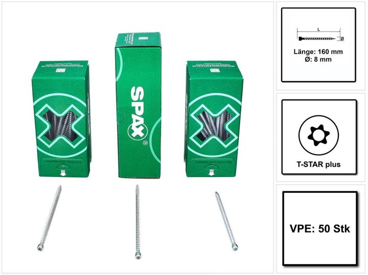 Produktbild Spax Zylinderkopf T-Star Plus T40 Vollgewinde Cut Wirox (50 Schrauben pro Stück)