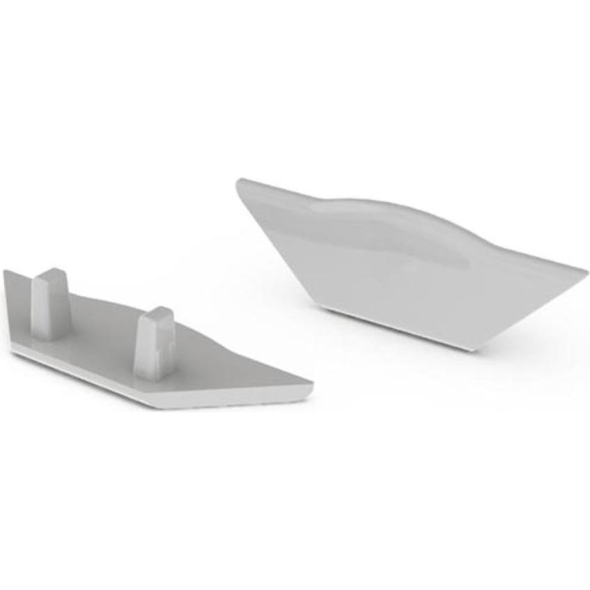 LEDsON, Accessori per illuminazione, Tappo in Abs per profilo Led 'Alu-Corner' - Senza foro per il cavo - Grigio