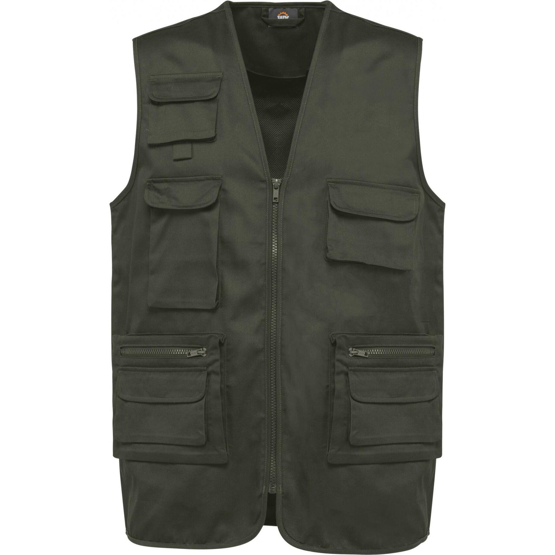 Kariban, Herren, Weste, Gefütterte Polycotton-Multitaschen-Weste, Grün, (L)