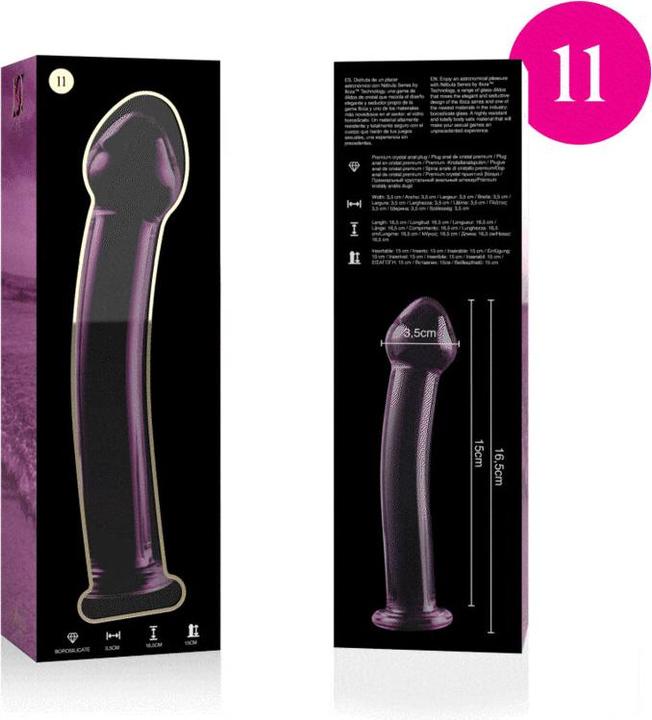 Actual product image Ibiza NEBULA SERIES BY ™ - MODEL 10 DILDO BOROSILICATE GLASS 16.5 X 3.5 CM PINK