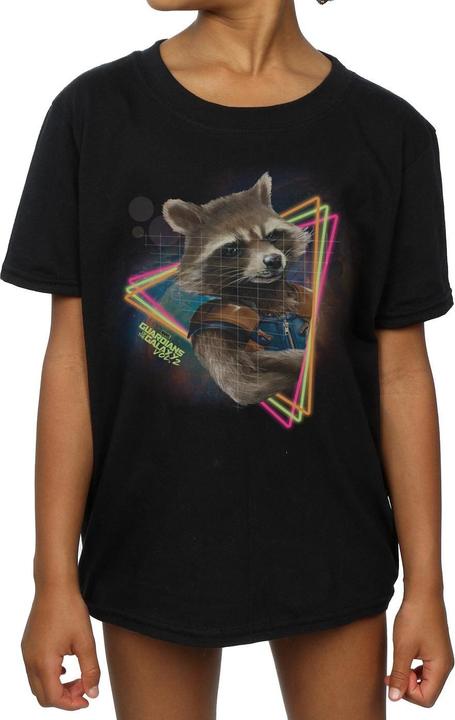 Actual product image Guardians of the Galaxy Girls Rocket Raccoon Neon Cotton T-Shirt (152, 158)