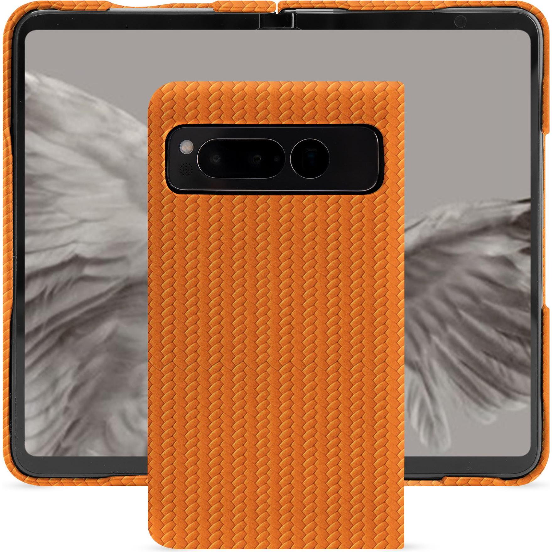 Noreve Lederschutzhülle Google Pixel Fold (Google Pixel Fold), Smartphone Hülle, Orange