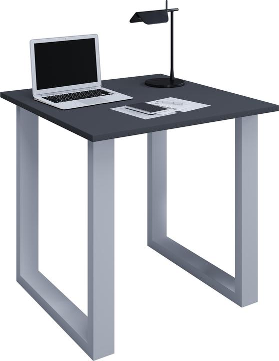 Produktbild VCM Holz Schreibtisch Lona U Alu Silber (80 x 80 x 76 cm)