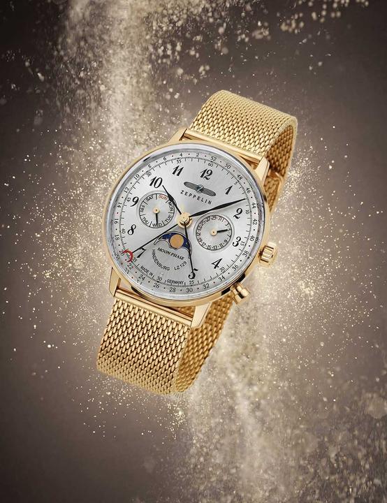 Immagine prodotto Zeppelin 7039M-1 LZ Hindenburg Moonphase 36mm 3ATM (Orologio a fase lunare, Orologio da polso analogico, 36 mm)