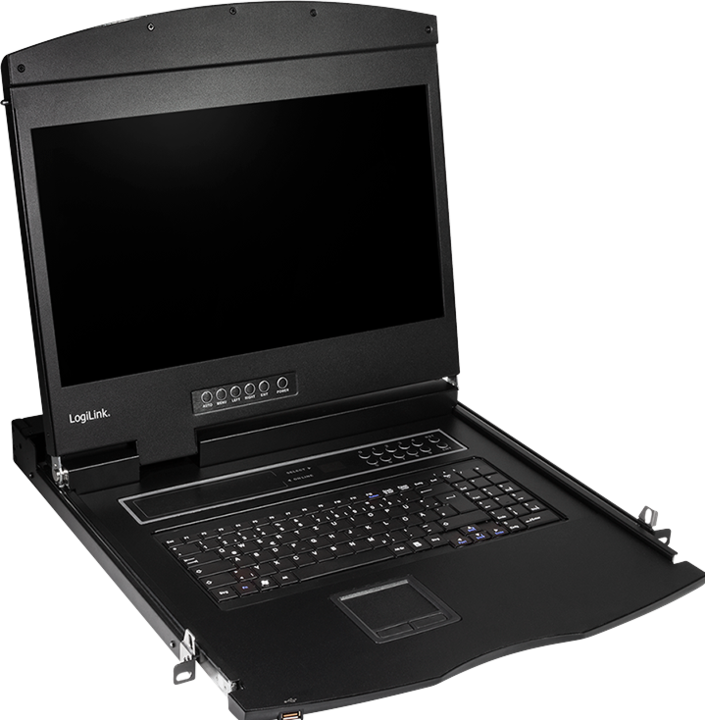 Actual product image LogiLink KVM console with 19" screen, HDMI, Full HD, USB-A, PS/2, QWERTZ