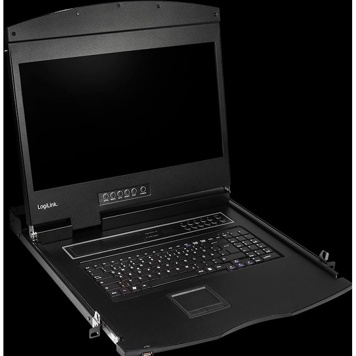 Thumbnail - LogiLink KVM-Konsole mit 19" Bildschirm, HDMI, Full HD, USB-A, PS/2, QWERTZ, KVM Switch