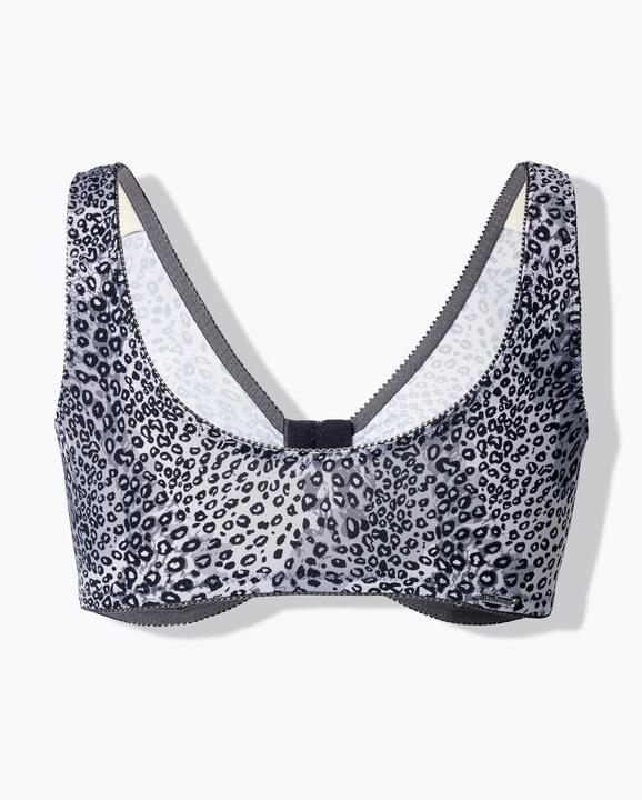 Actual product image Ulla Popken Leopard Print Underwire-Free Bra (85 D)